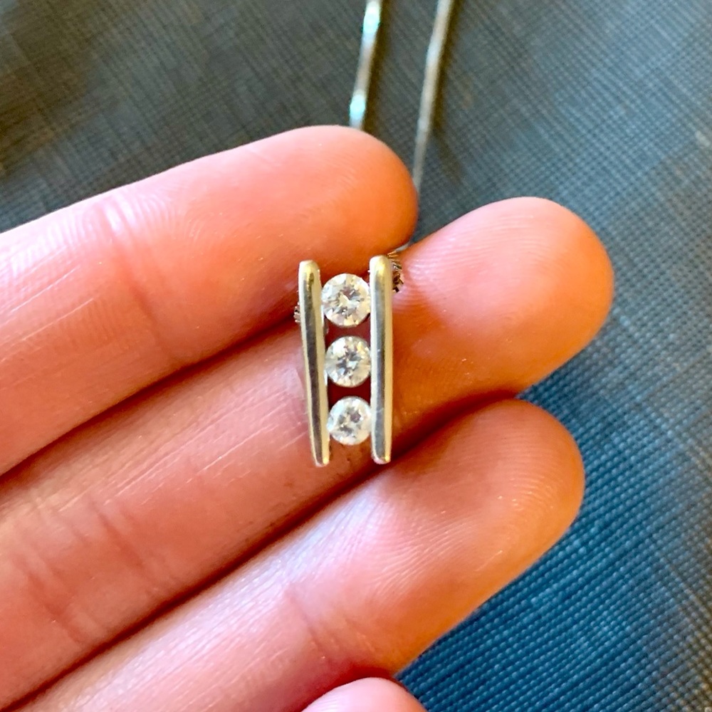 .5 carat Diamond 14k silver necklace